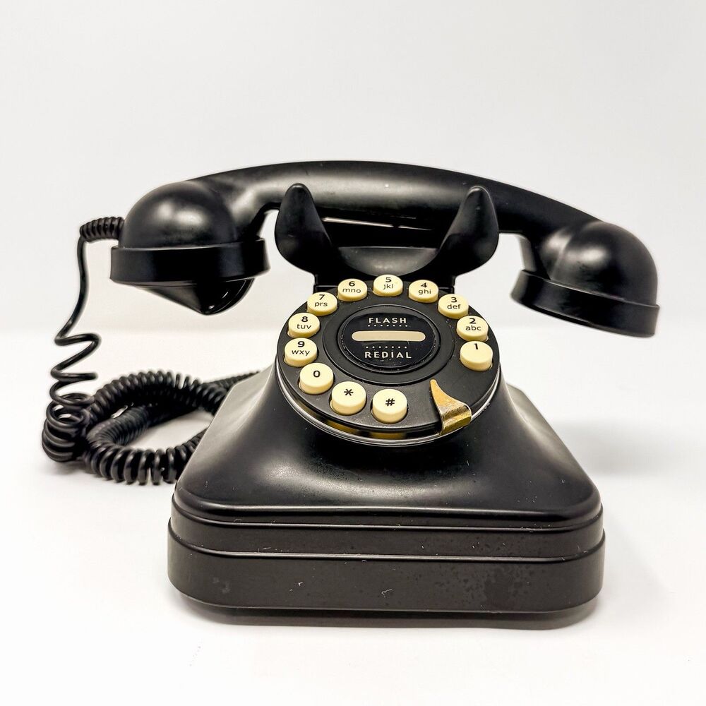 Pottery Barn Black Vintage-Inspired Rotary Desk Phone